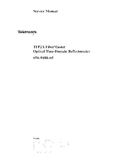 Tektronix TEK TFP2 Service  Tektronix TEK TFP2 Service.pdf