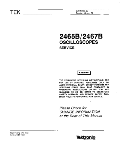 Tektronix TEK 2465B 2467B Service  Tektronix TEK 2465B 2467B Service.pdf