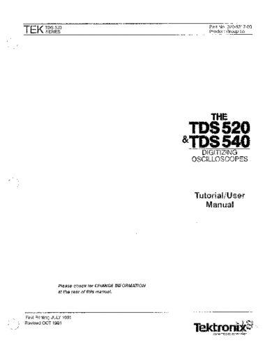 Tektronix TEK TDS 540 User  Tektronix TEK TDS 540 User.pdf