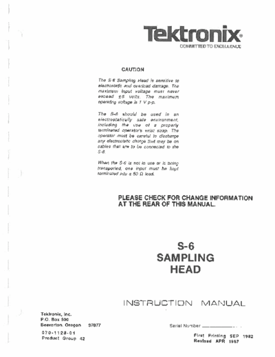 Tektronix TEK S6 Instruction  Tektronix TEK S6 Instruction.pdf