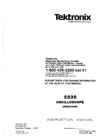 Tektronix TEK 2235 Instruction  Tektronix TEK 2235 Instruction.pdf