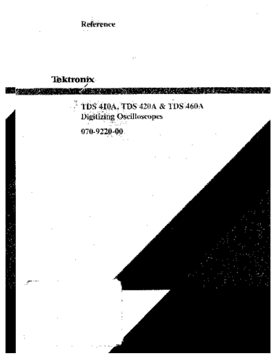 Tektronix TEK TDS 410A 252C 420A 252C 460A Reference  Tektronix TEK TDS 410A_252C 420A_252C 460A Reference.pdf