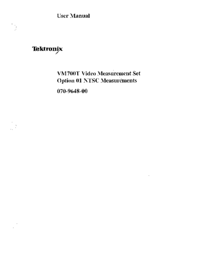Tektronix TEK VM700T Opt. 1 User  Tektronix TEK VM700T Opt. 1 User.pdf