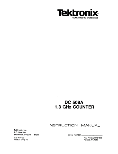 Tektronix TEK DC508A Instruction  Tektronix TEK DC508A Instruction.pdf