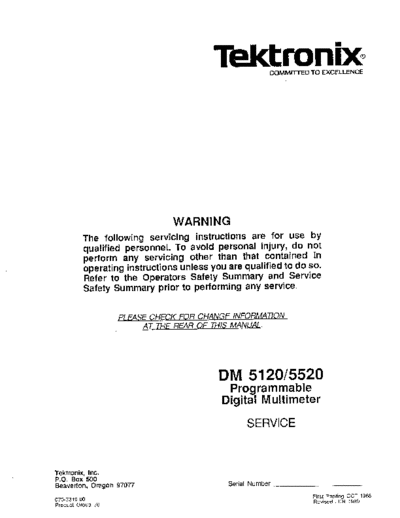 Tektronix TEK DM 5120 252C 5520 Service  Tektronix TEK DM 5120_252C 5520 Service.pdf