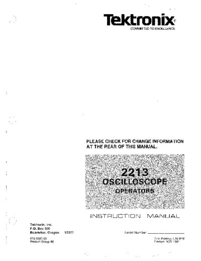 Tektronix TEK 2213 Operation  Tektronix TEK 2213 Operation.pdf