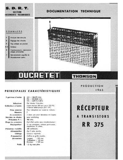 DUCRETET THOMSON rr 375  . Rare and Ancient Equipment DUCRETET THOMSON RR375 rr 375.pdf