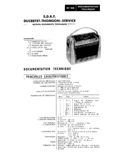 DUCRETET THOMSON rt 1043  . Rare and Ancient Equipment DUCRETET THOMSON RT1043 rt 1043.pdf