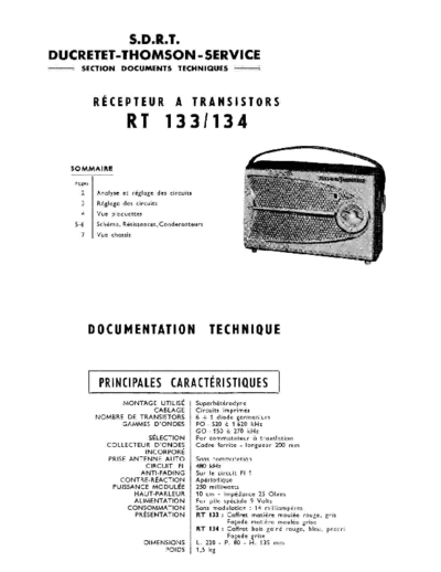 DUCRETET THOMSON rt 133  . Rare and Ancient Equipment DUCRETET THOMSON RT134 rt 133.pdf