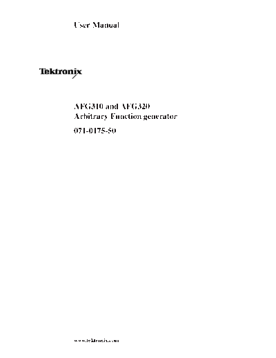 Tektronix TEK AFG310 252C AFG320 Users Guide  Tektronix TEK AFG310_252C AFG320 Users Guide.pdf
