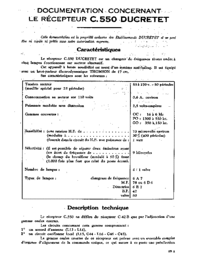 DUCRETET THOMSON c 550  . Rare and Ancient Equipment DUCRETET THOMSON C550 c 550.pdf