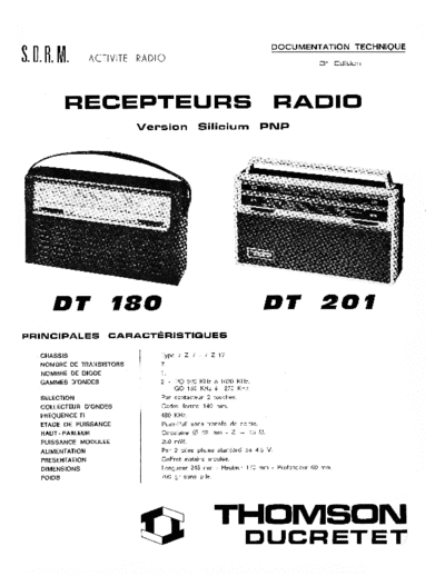 DUCRETET THOMSON dt 180  . Rare and Ancient Equipment DUCRETET THOMSON DT180-DT201 dt 180.pdf