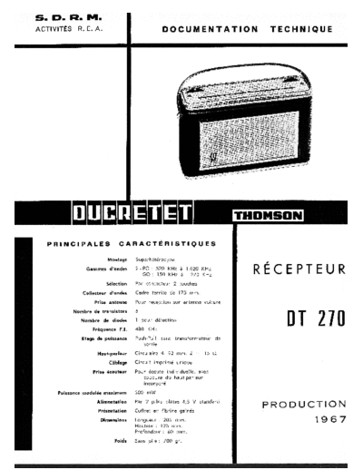 DUCRETET THOMSON dt 270  . Rare and Ancient Equipment DUCRETET THOMSON DT270 dt 270.pdf
