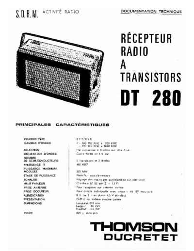DUCRETET THOMSON dt 280  . Rare and Ancient Equipment DUCRETET THOMSON DT280 dt 280.pdf