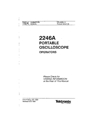 Tektronix TEK 2246A Operator  Tektronix TEK 2246A Operator.pdf