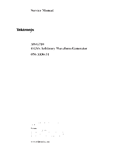 Tektronix TEK AWG 710 Service  Tektronix TEK AWG 710 Service.pdf