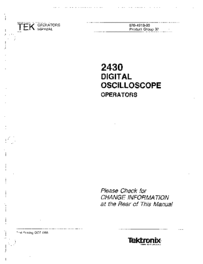 Tektronix TEK 2430 Digital Oscilloscope Operators & Concepts  Tektronix TEK 2430 Digital Oscilloscope Operators & Concepts.pdf