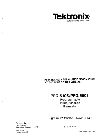 Tektronix TEK PFG 5105 252C 5505 Instruction  Tektronix TEK PFG 5105_252C 5505 Instruction.pdf