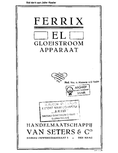 FERRIX Ferrix EL  . Rare and Ancient Equipment FERRIX EL Ferrix_EL.pdf