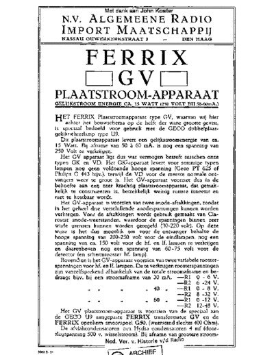 FERRIX GV  . Rare and Ancient Equipment FERRIX GV Ferrix_GV.pdf