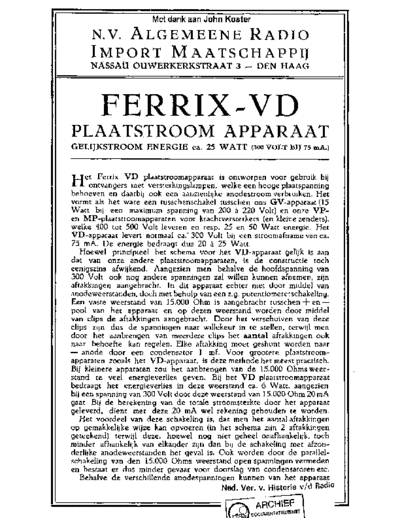 FERRIX Ferrix VD  . Rare and Ancient Equipment FERRIX VD Ferrix_VD.pdf