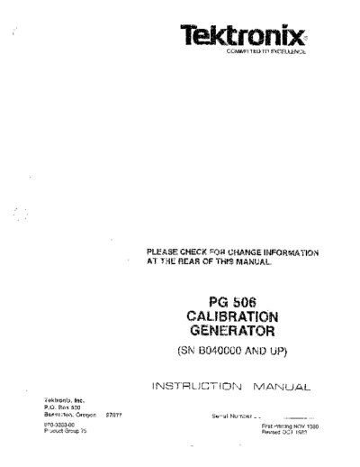 Tektronix TEK PG 506 Instruction  Tektronix TEK PG 506 Instruction.pdf