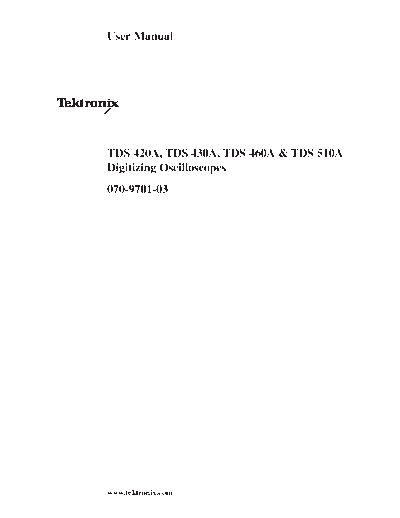 Tektronix TEK TDS 420A 252C 430A 252C 460A 252C 510A User  Tektronix TEK TDS 420A_252C 430A_252C 460A_252C 510A User.pdf