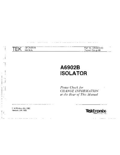 Tektronix TEK A6902B Operator  Tektronix TEK A6902B Operator.pdf