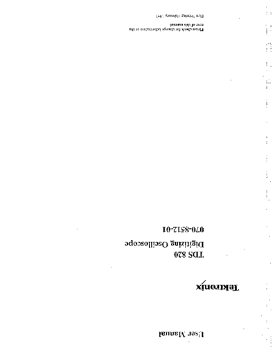 Tektronix TEK TDS 820 User  Tektronix TEK TDS 820 User.pdf