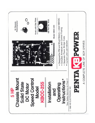 KB ELECTRONICS kbcc-255 im  . Rare and Ancient Equipment KB ELECTRONICS KBCC-255 kbcc-255_im.pdf