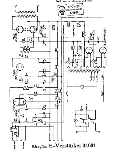 KLANGFILM Klangfilm 34601  . Rare and Ancient Equipment KLANGFILM 34601 Klangfilm_34601.pdf