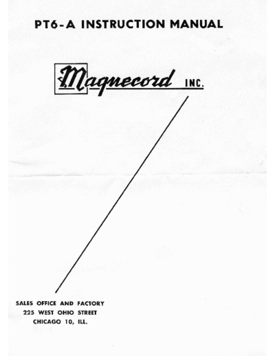 MAGNECORD PT6A  . Rare and Ancient Equipment MAGNECORD PT6-A PT6A.pdf