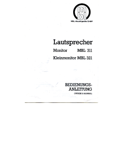 MBL LS 321 311  . Rare and Ancient Equipment MBL LS321 MBL_LS_321_311.pdf