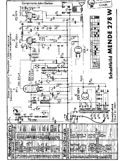 MENDE (DE) Mende 278W  . Rare and Ancient Equipment MENDE (DE) 278W Mende_278W.pdf