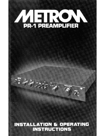 METRON hfe   pr-1 en  . Rare and Ancient Equipment METRON PR-1 hfe_metron_pr-1_en.pdf