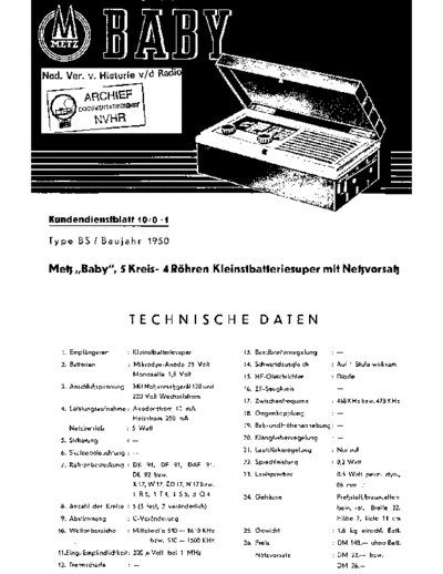 METZ Metz Baby  . Rare and Ancient Equipment METZ Audio Metz_Baby.pdf