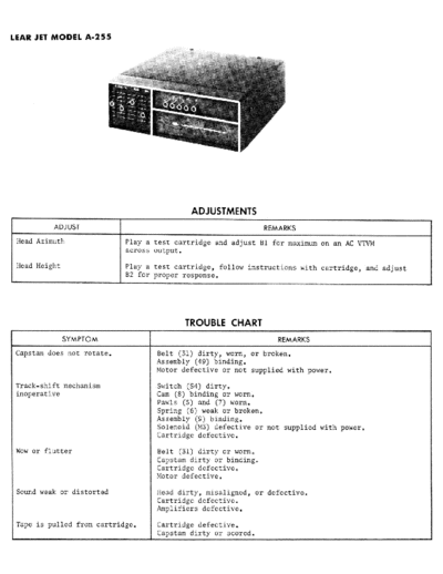 LEAR hfe lear jet stereo a-255 service info en  . Rare and Ancient Equipment LEAR A255 hfe_lear_jet_stereo_a-255_service_info_en.pdf