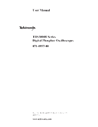 Tektronix TEK TDS 3000B User  Tektronix TEK TDS 3000B User.pdf