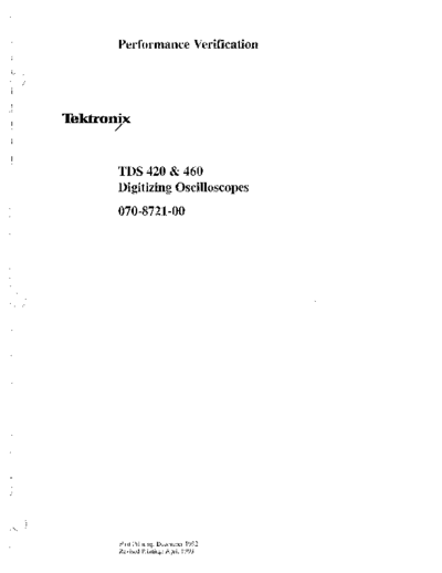 Tektronix TEK TDS 420 252C 460 Performance Verification  Tektronix TEK TDS 420_252C 460 Performance Verification.pdf