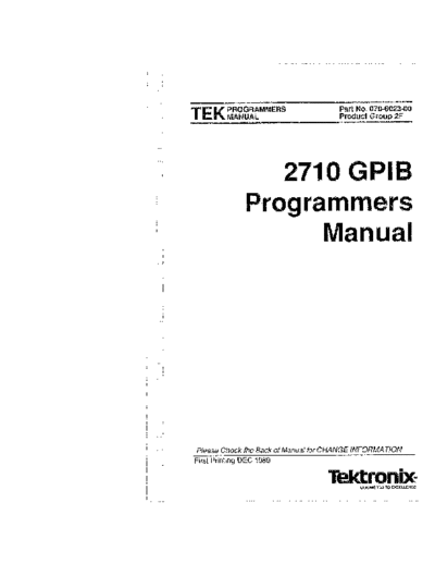 Tektronix TEK 2710 GPIB Programmer  Tektronix TEK 2710 GPIB Programmer.pdf