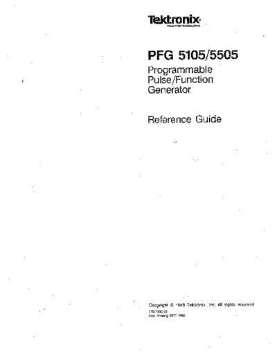 Tektronix TEK PFG 5105 252C 5505 Reference Guide  Tektronix TEK PFG 5105_252C 5505 Reference Guide.pdf