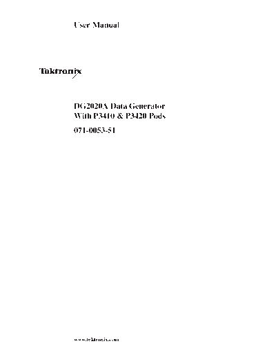 Tektronix TEK DG2020A User  Tektronix TEK DG2020A User.pdf