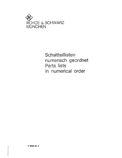 R&S Rohde Schwarz - FAM - Parts List  . Rare and Ancient Equipment R&S FAM Rohde Schwarz - FAM - Parts List.pdf