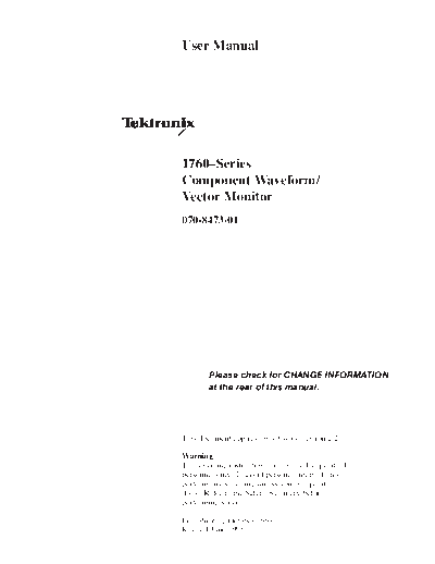 Tektronix TEK 1760 SERIES USERS MANUAL  Tektronix TEK 1760 SERIES USERS MANUAL.pdf