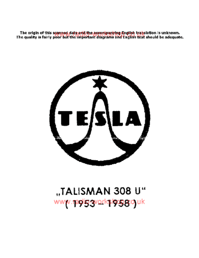 TESLA talisman-308u  . Rare and Ancient Equipment TESLA Talisman 308U talisman-308u.pdf