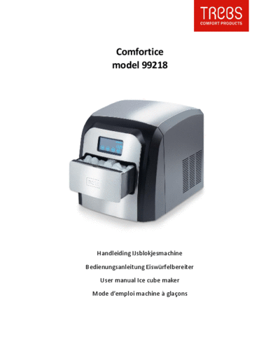 TREBS Trebs 99218 Comfortice Ice Cube Maker  . Rare and Ancient Equipment TREBS model 99218 Trebs 99218 Comfortice Ice Cube Maker.pdf