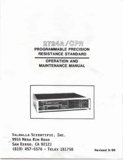 Valhalla 2724A manual  . Rare and Ancient Equipment Valhalla 2724A 2724A_manual.pdf