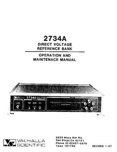 Valhalla Valhalla 2734A Direct Voltage Reference Bank  . Rare and Ancient Equipment Valhalla 2734A Valhalla_2734A_Direct_Voltage_Reference_Bank.pdf