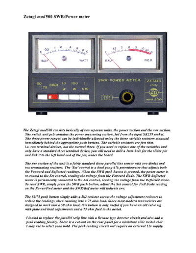 ZETAGI zetagi mod500 swr power meter sch  . Rare and Ancient Equipment ZETAGI MOD 500 zetagi_mod500_swr_power_meter_sch.pdf