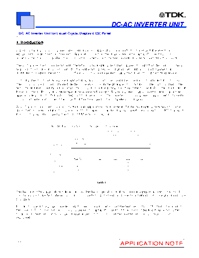 . Various DC AC Inverter Unit for Liquid Crystal Display (LCD) Panel  . Various CCFL CIRCUITS CCFL Circuits DC AC Inverter Unit for Liquid Crystal Display (LCD) Panel.pdf